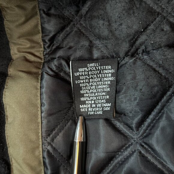 London Fog Mens Coat Green Insulated Winter Jacket Quilted Lining Pockets Medium - Picture 11 of 16